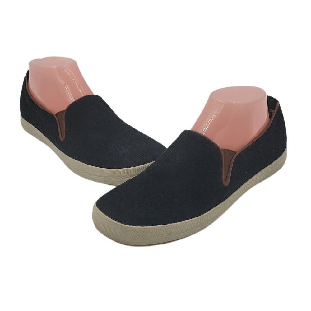 kate spade Black Corduroy Fabric Slip On Flat Casual Sneaker Women's Size 8.5